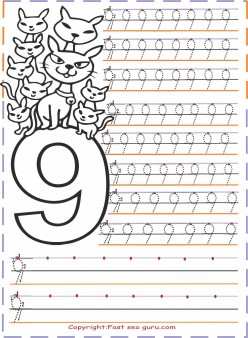 Numbers tracing worksheets for kindergarten