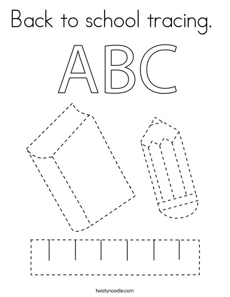 Back to school tracing coloring page