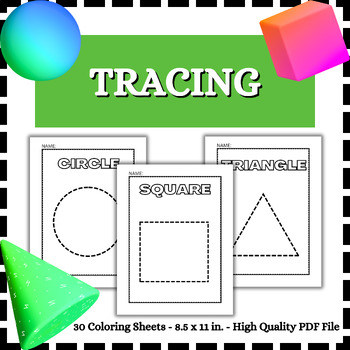 Shapes tracing coloring sheet back to school coloring pages