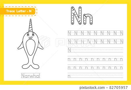 Trace letter n uppercase and lowercase