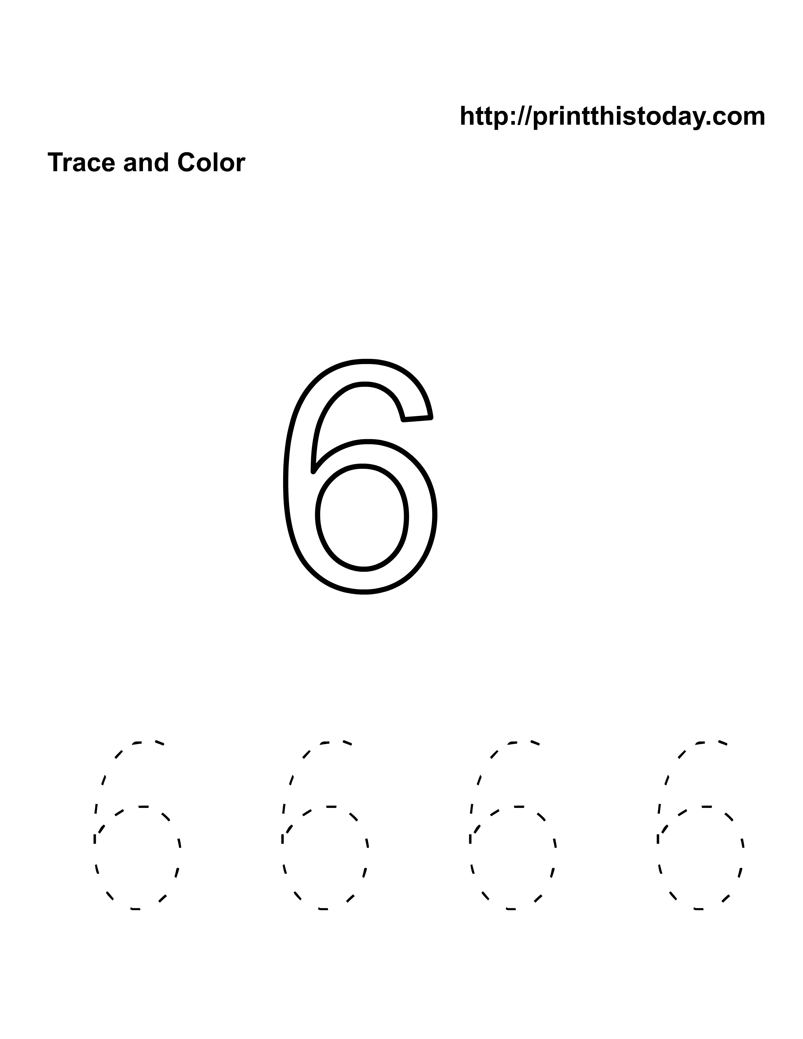 Free kindergarten math worksheets number six