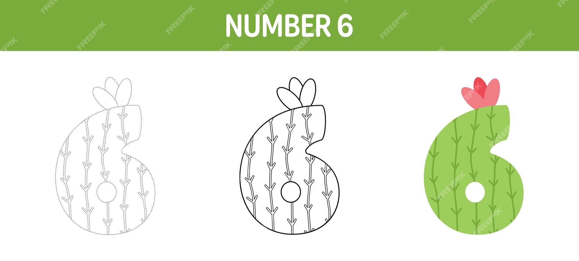 Premium vector number tracing and coloring worksheet for kids