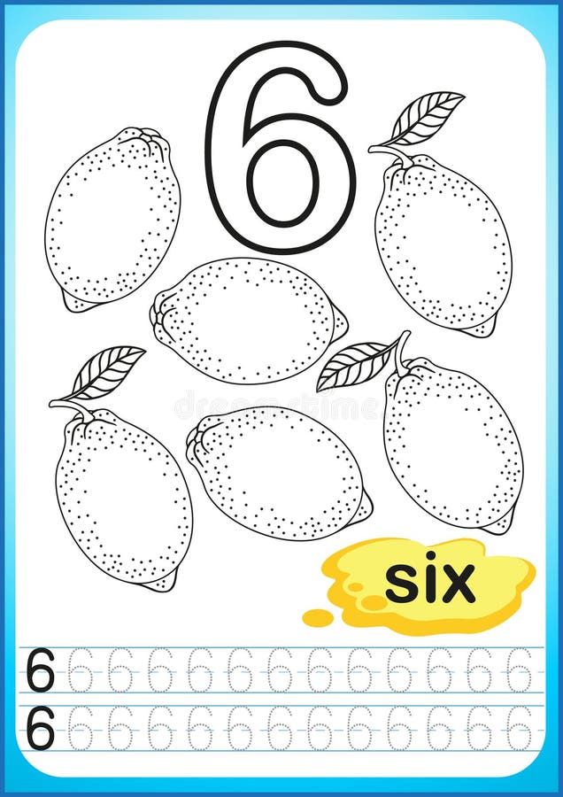Printable worksheet for kindergarten and preschool exercises for writing numbers simple level of difficulty stock vector