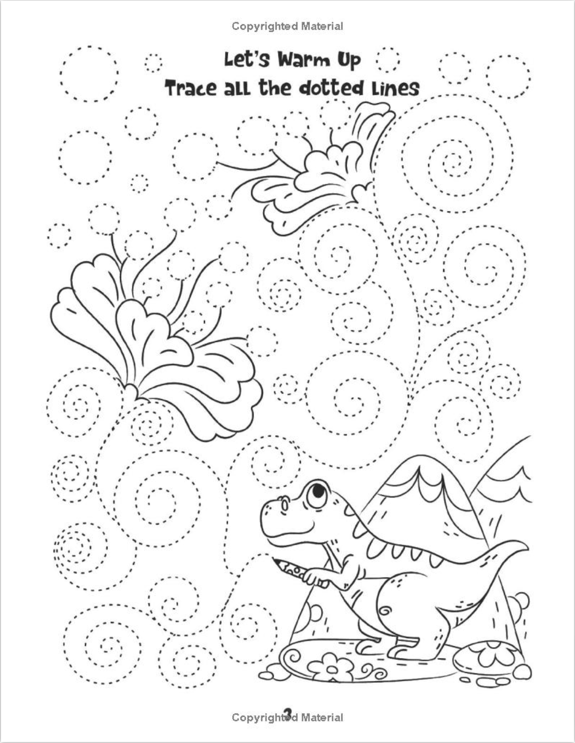 Tracing book for year olds fun with drawing dot to dot colouring pencil control in dinosaur world