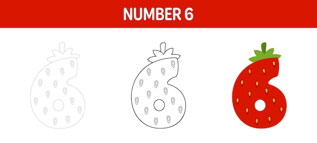 Premium vector number tracing and coloring worksheet for kids