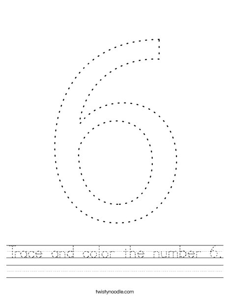Trace and color the number worksheet