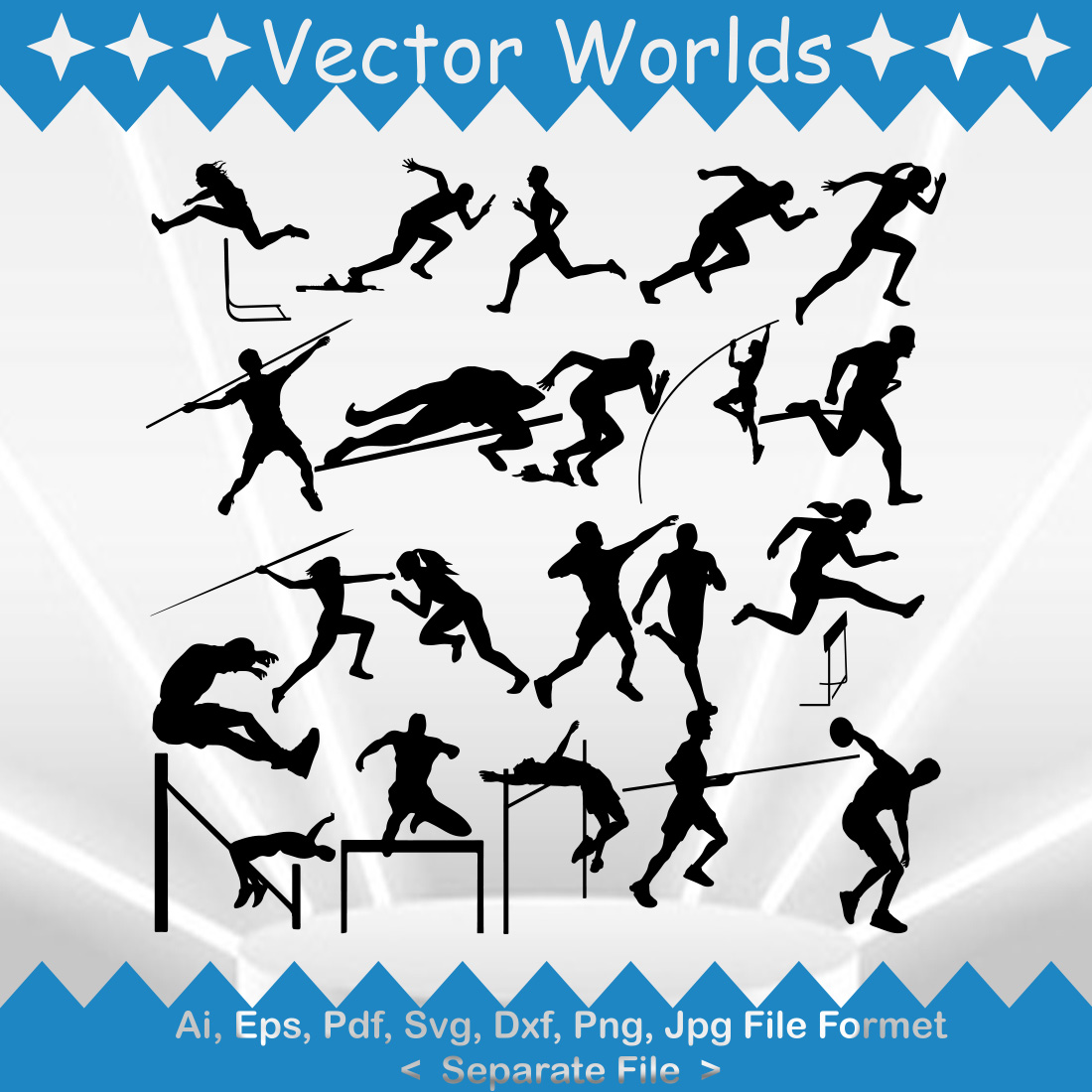 Track and field svg vector design