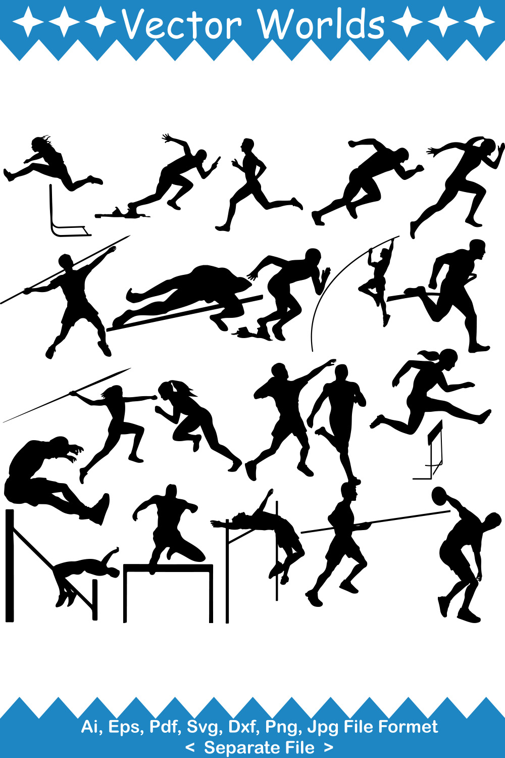 Track and field svg vector design