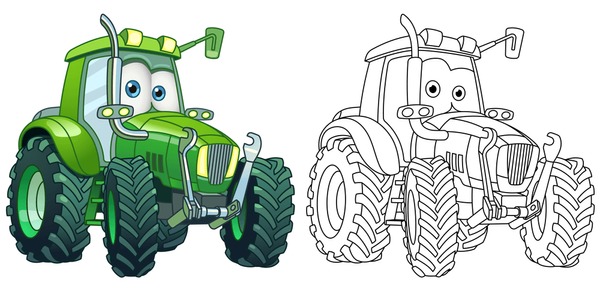 Thousand cartoon tractor royalty