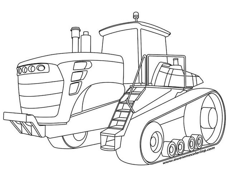 Printable tractor loring pages pdf for kids