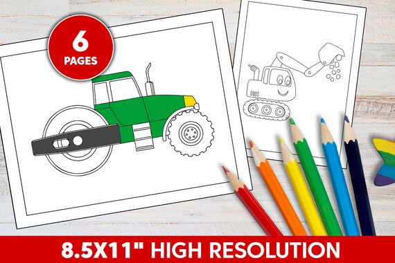 Construction coloring pages tractor pdf printable coloring