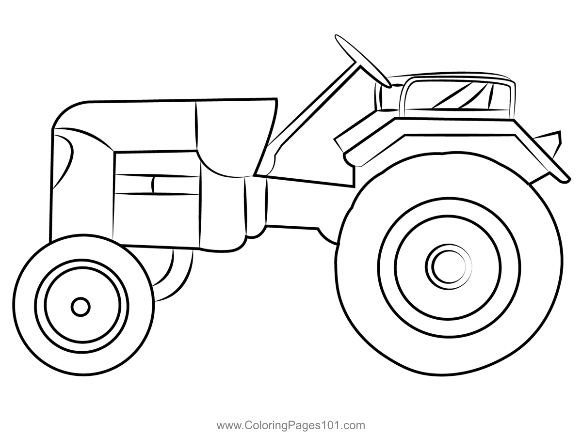 New tractor coloring page for kids