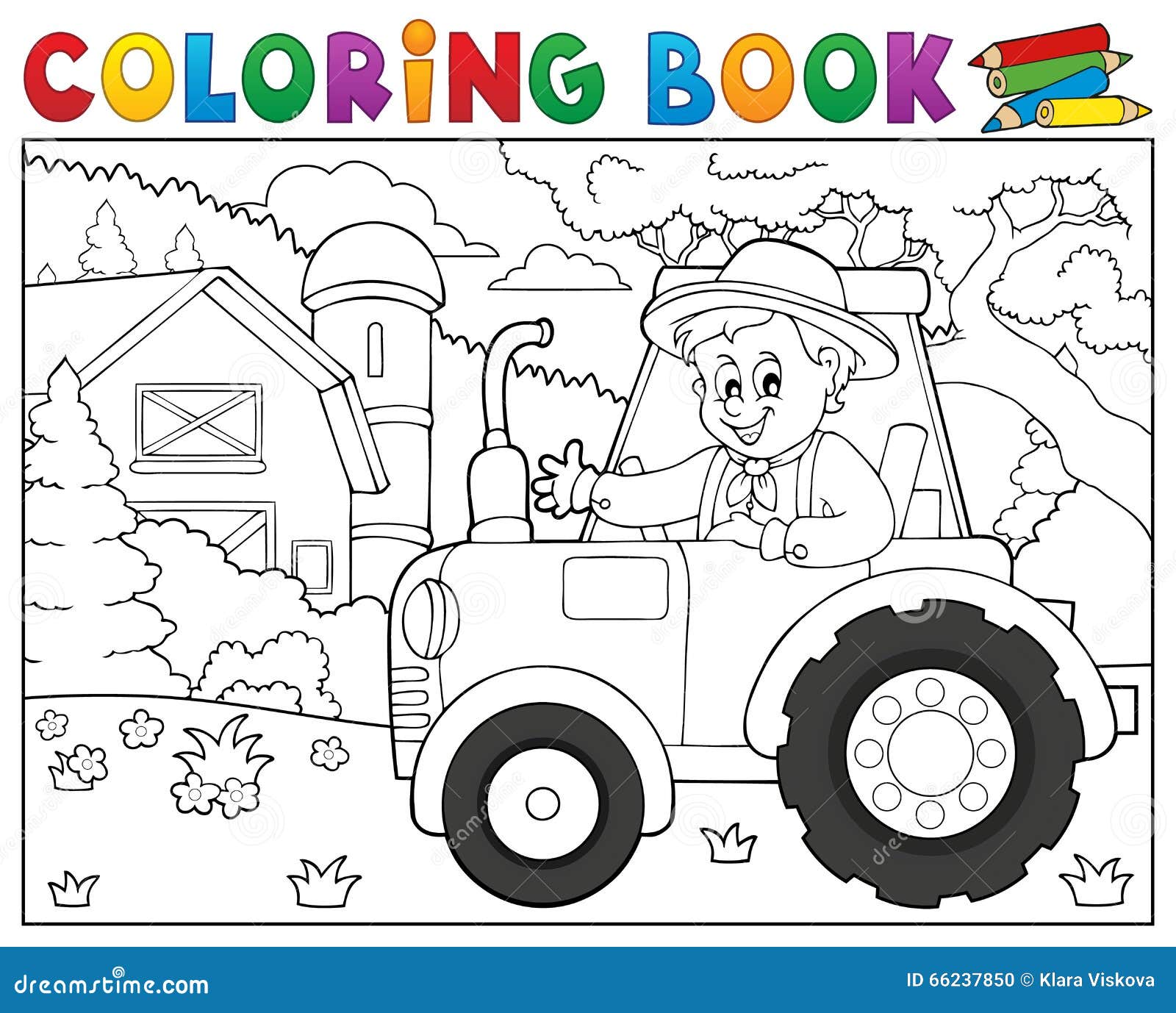 Tractor colouring stock illustrations â tractor colouring stock illustrations vectors clipart