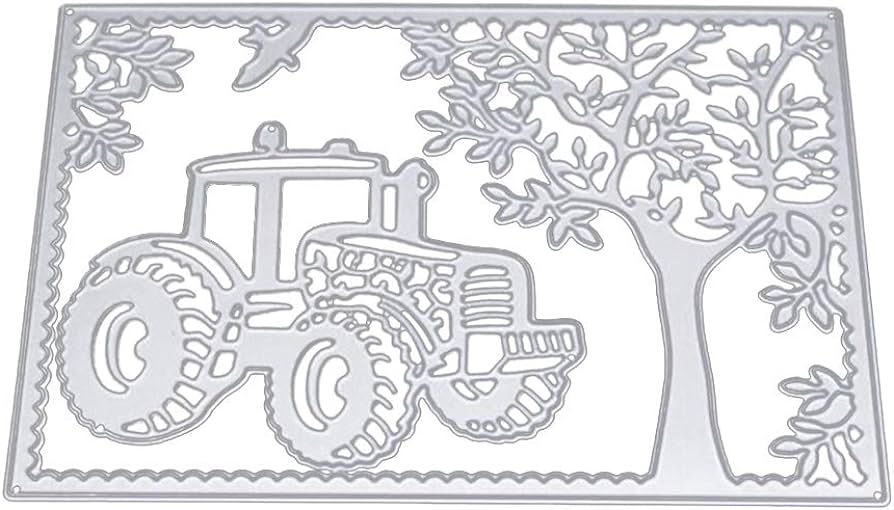 Helyzq cutting dies stencil harvest festival tractor big tree carbon steel cutting dies diy scrapbooking
