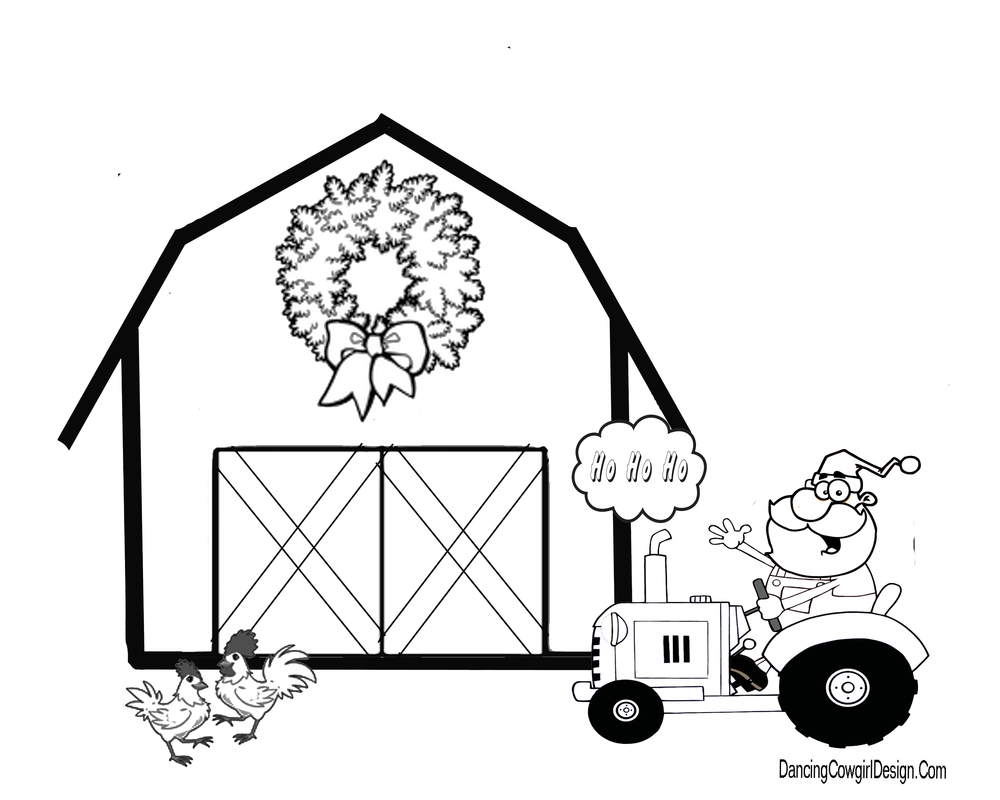 Western christmas coloring pages