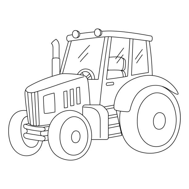 Tractor coloring pages stock illustrations royalty
