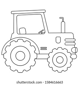 Coloring page outline cartoon tractor transport stock vector royalty free