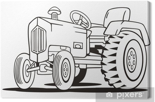 Nvas print tractor coloring template