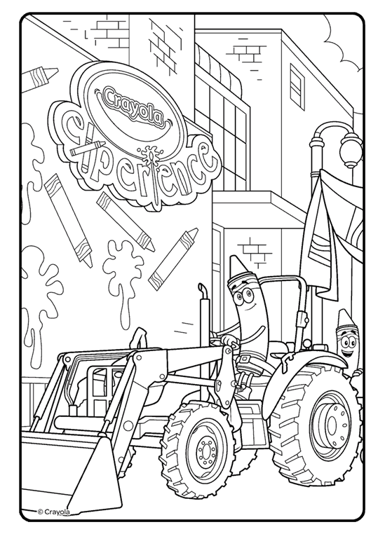 Tractor at experience coloring page