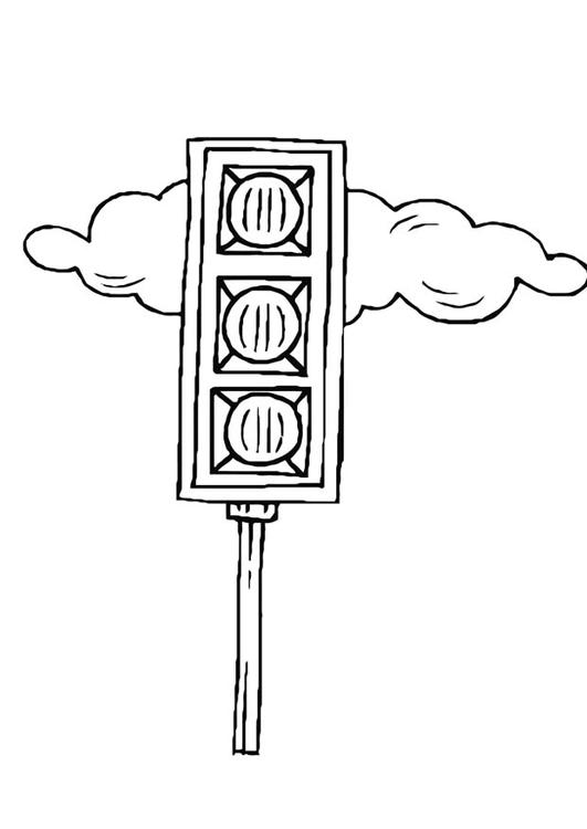 Coloring page traffic light