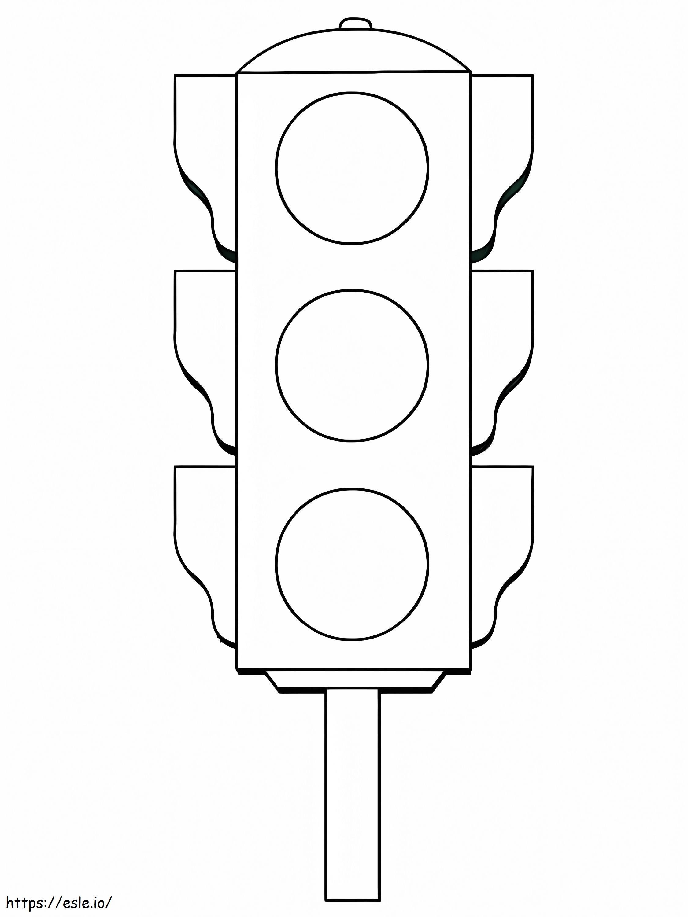 Traffic light to color coloring page