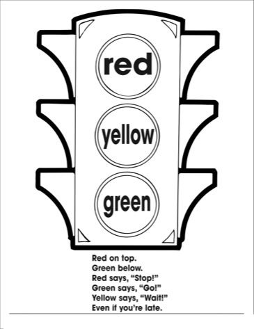 Traffic light coloring page