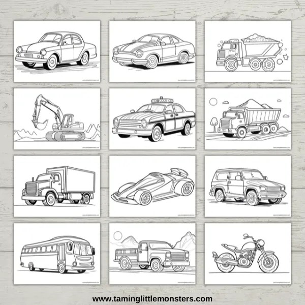 Car coloring pages for kids free printable