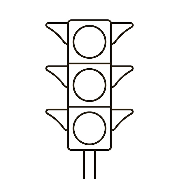 Premium vector signal electric traffic light line icon stoplight direction control regulation transport pedestrian