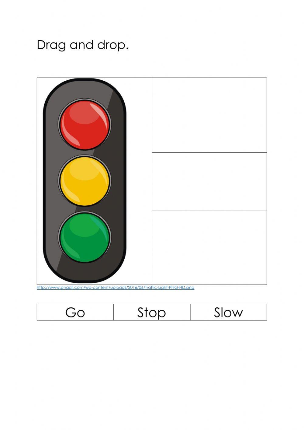 Traffic lights exercise live worksheets