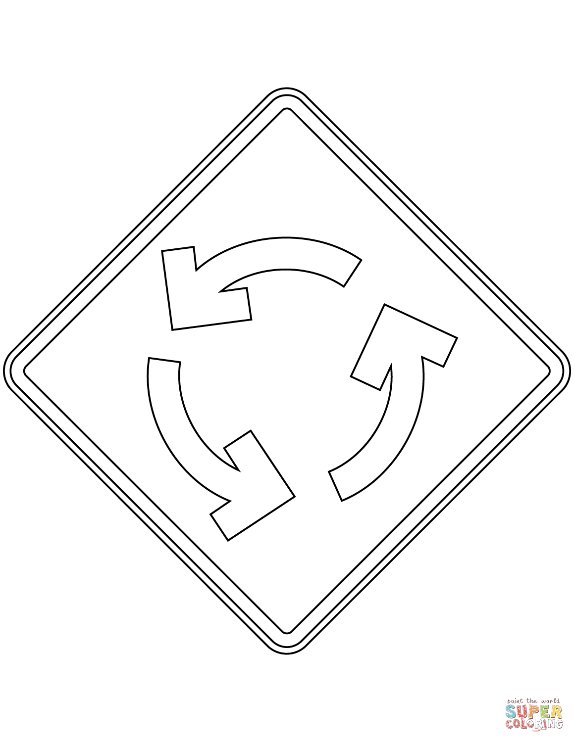 Roundabout sign in mexico coloring page free printable coloring pages