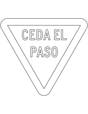 Give way sign in mexico coloring page free printable coloring pages