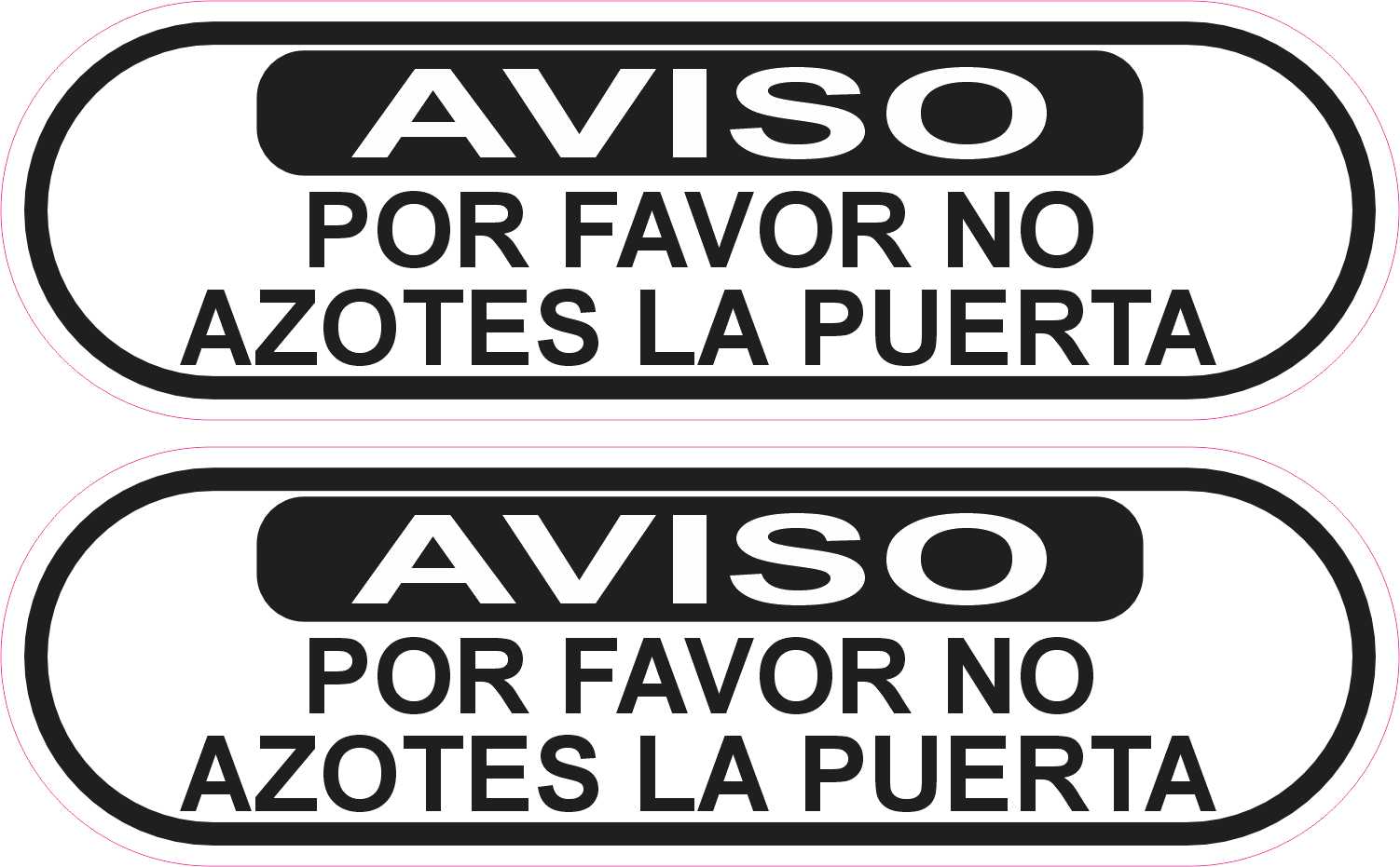 Spanish do not slam door stickers sheet of stickers inches x inches each