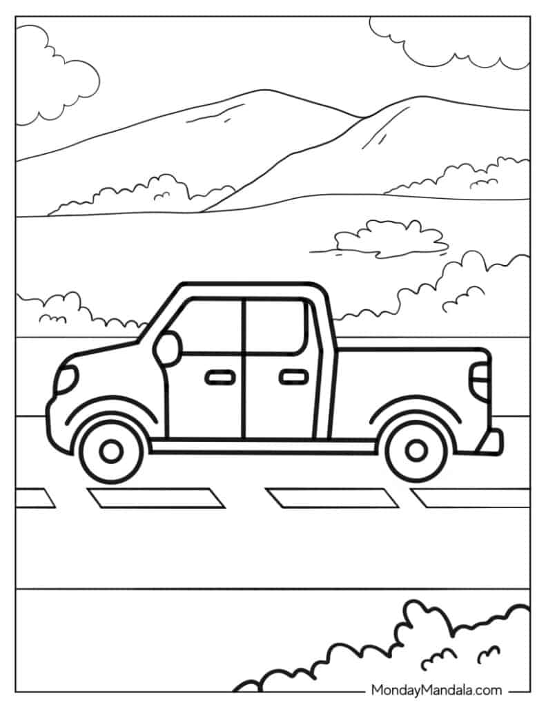 Truck coloring pages free pdf printables