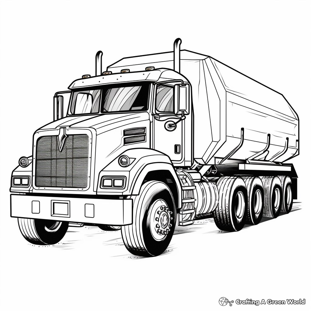 Semi truck trailer coloring pages