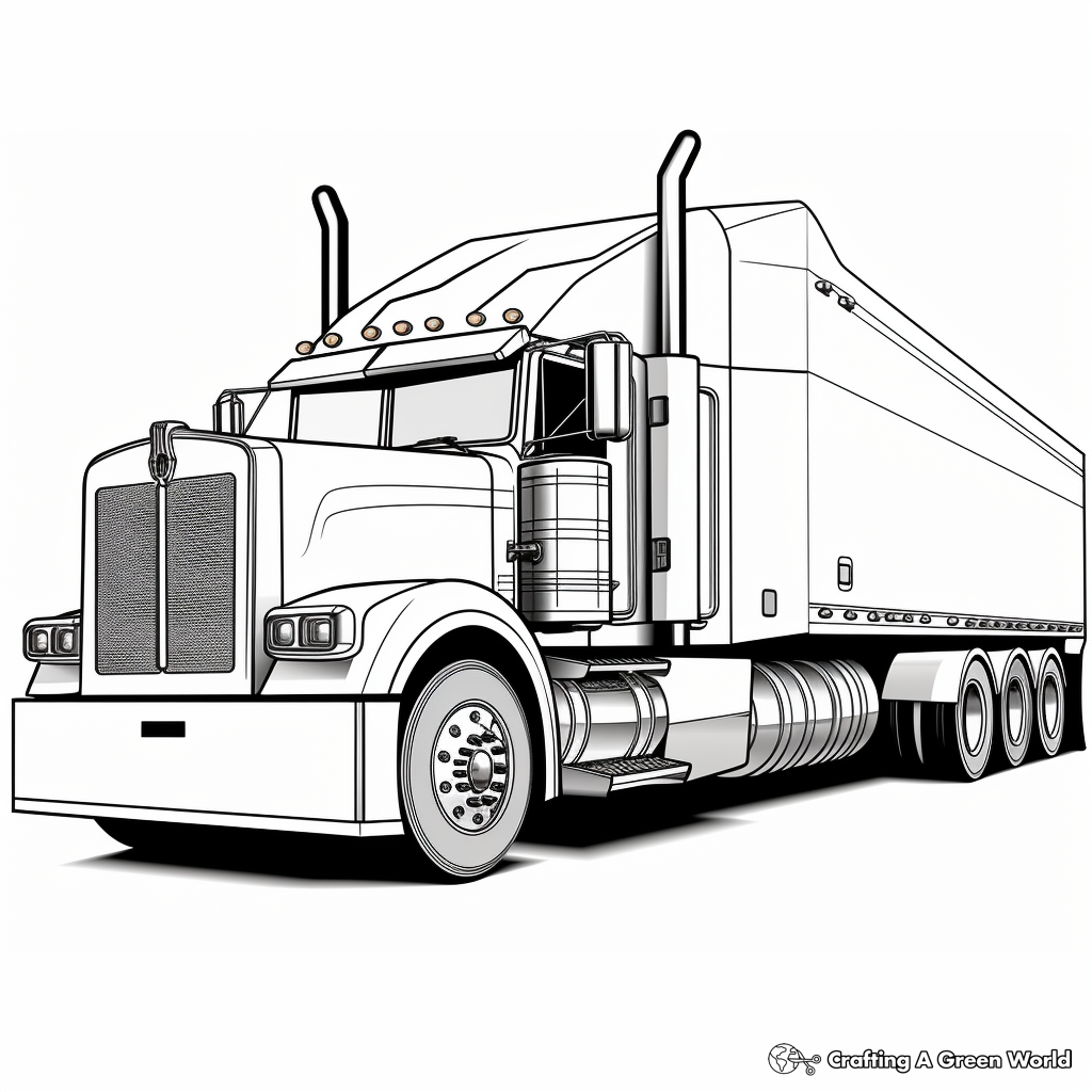 Semi truck trailer coloring pages