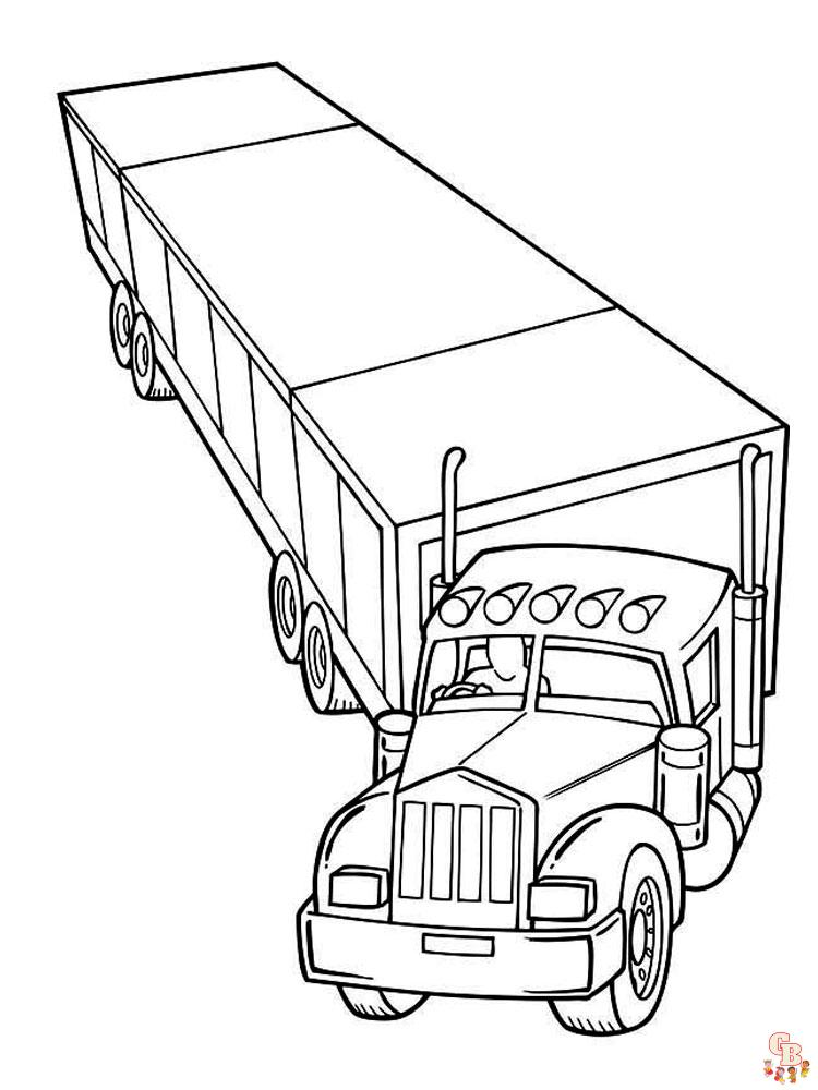 Semi truck coloring pages free printable easy to color