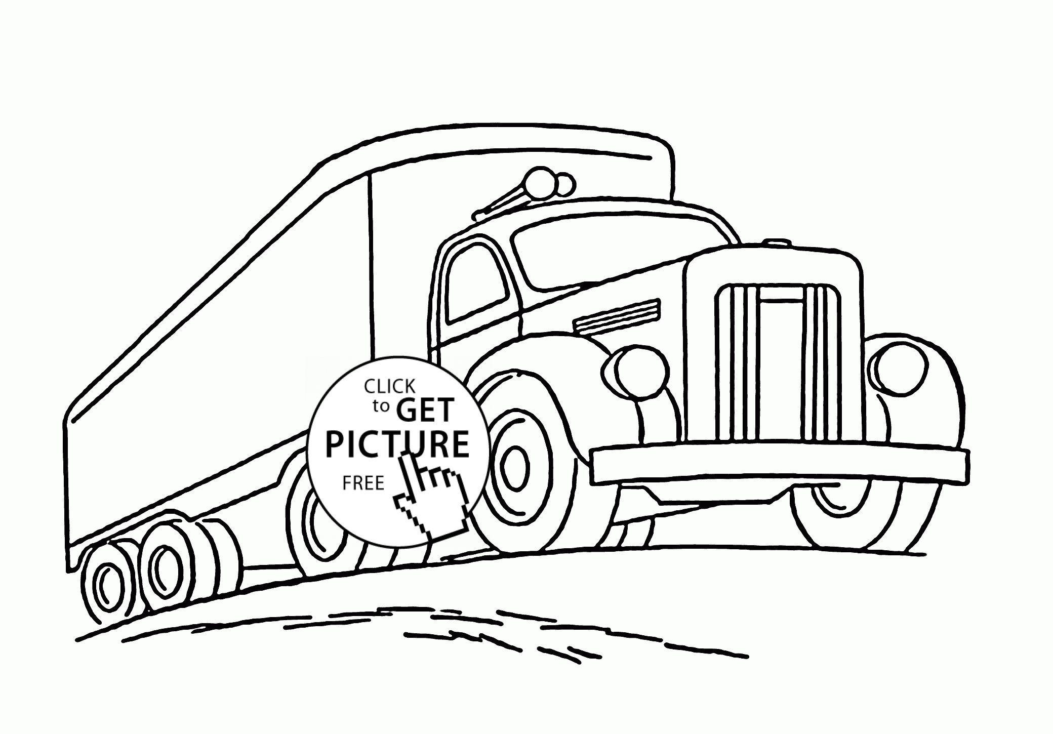 Trailer truck coloring page for kids transportation coloring pages printables free