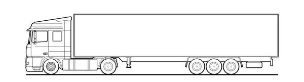 Contour large dump truck coloring book page three quarter view stock vector by antonina