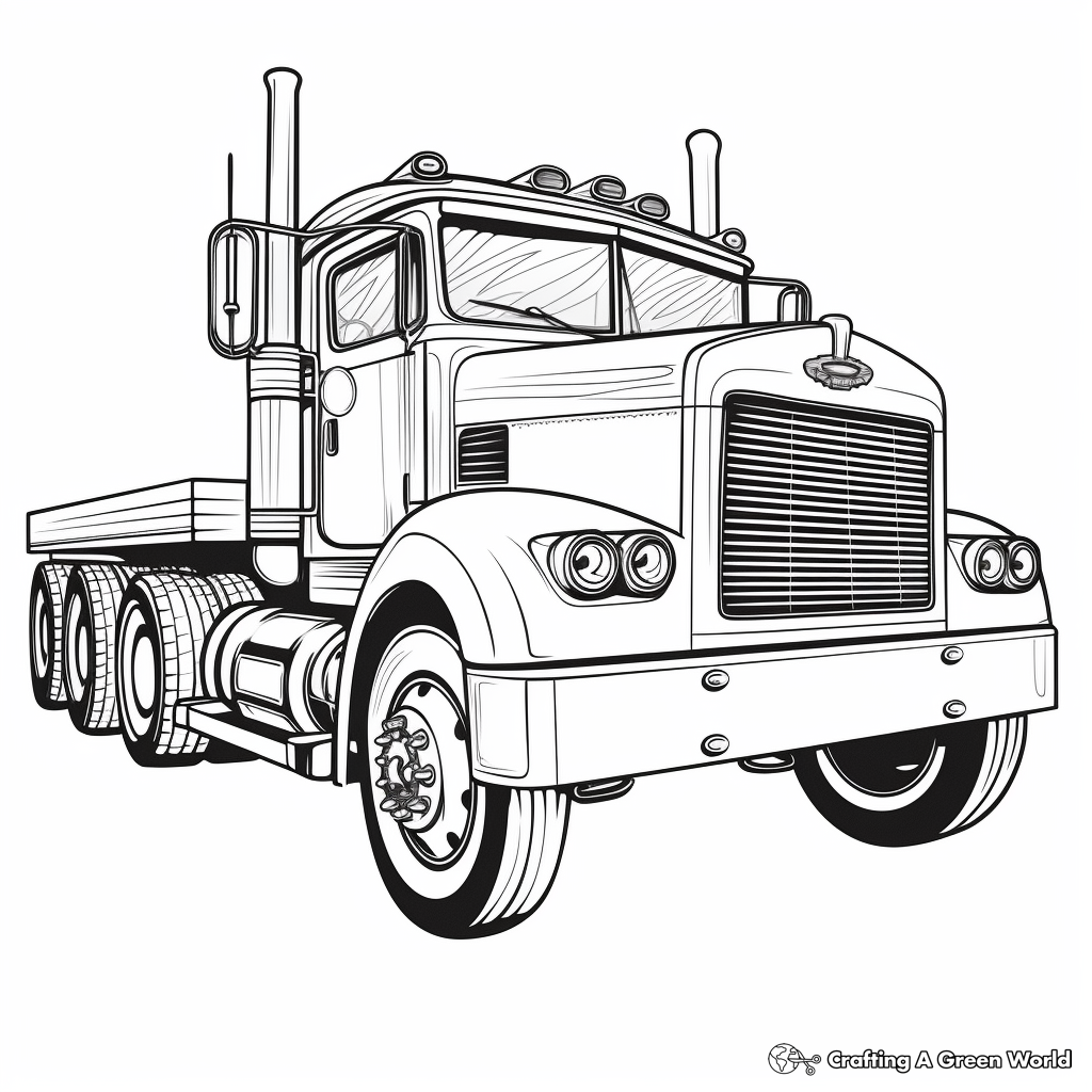 Semi truck trailer coloring pages