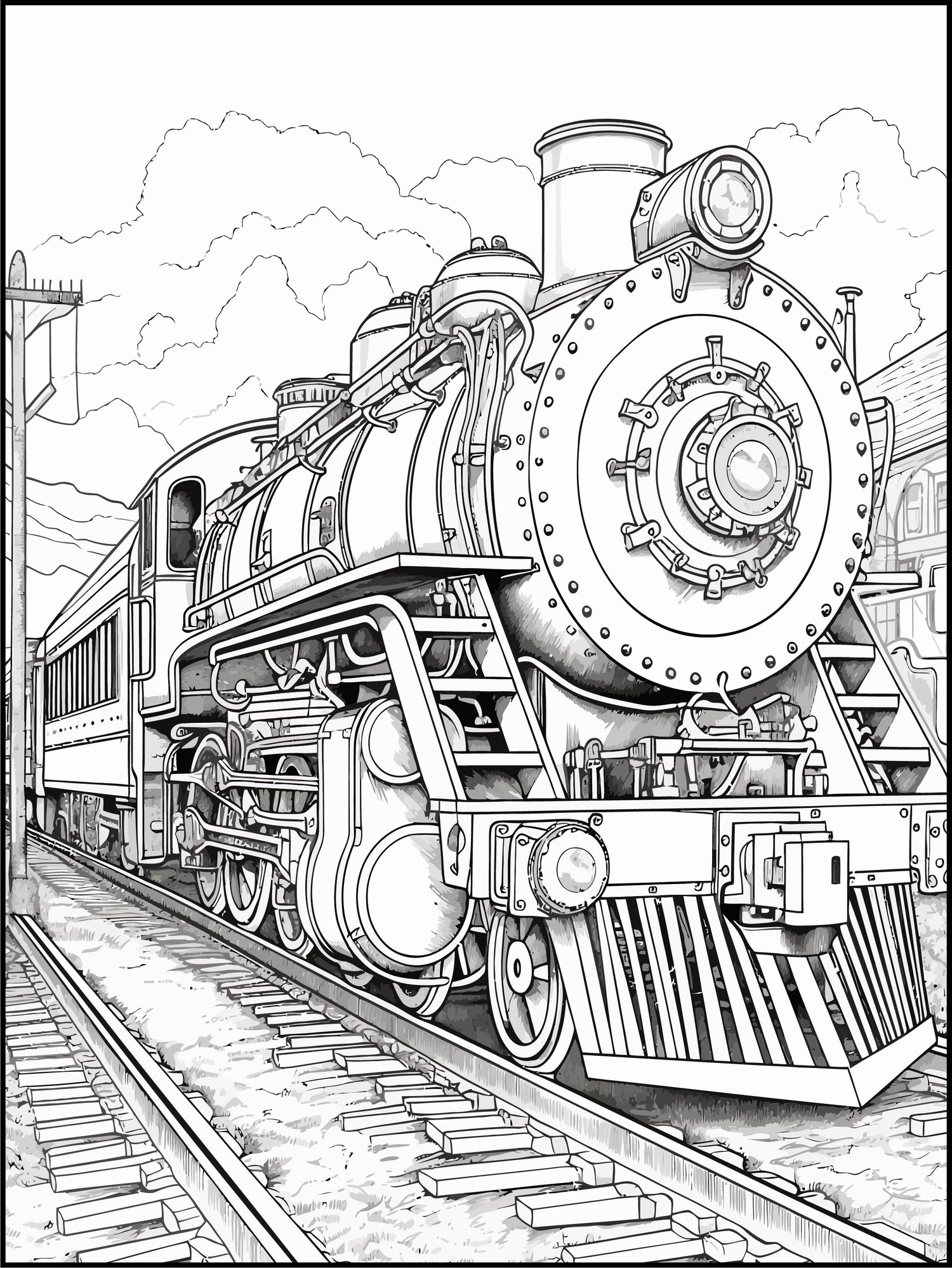 Magnificent train coloring book