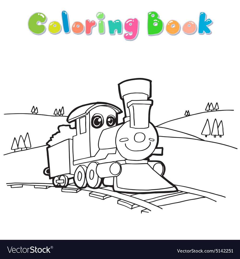 Coloring book train royalty free vector image