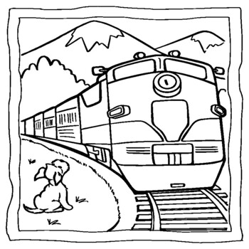 Train coloring pages train coloring book by abdell hida tpt
