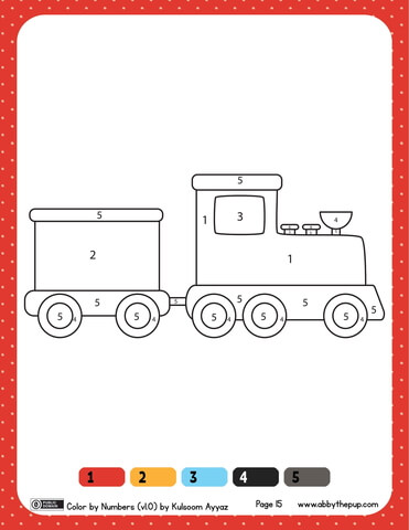 Little train color by numbers