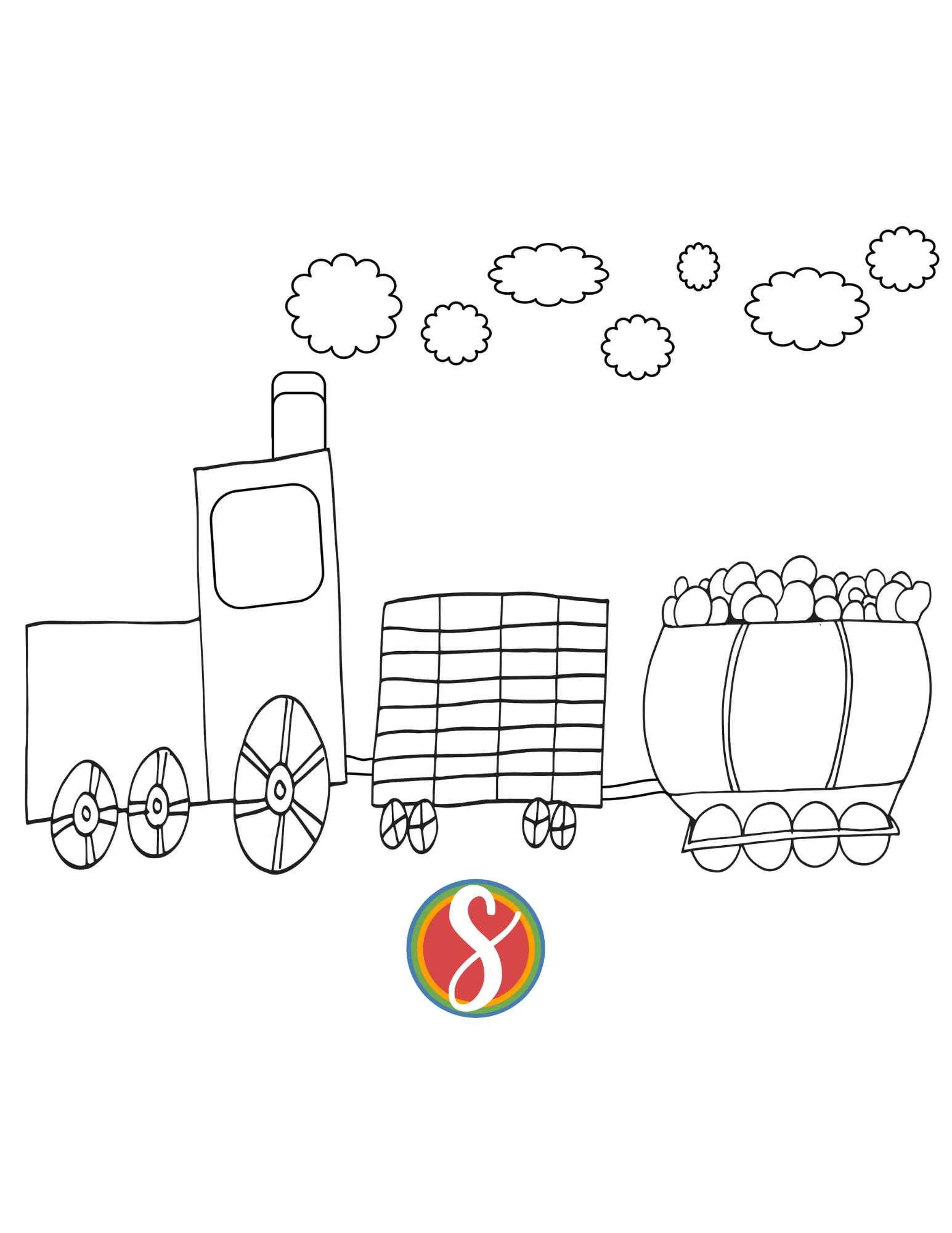 Free train coloring pages â stevie doodles