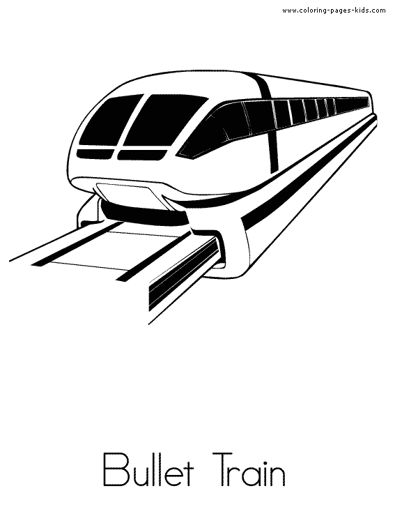 Bullet train coloring page