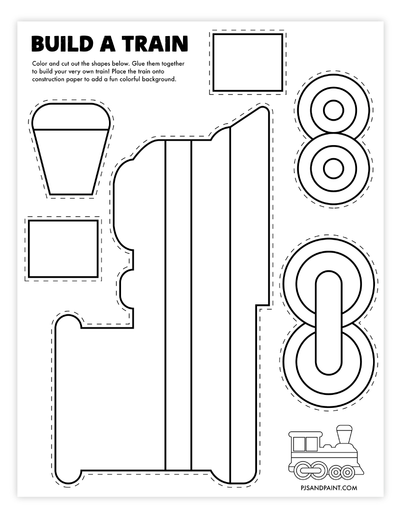 Free printable build a train craft