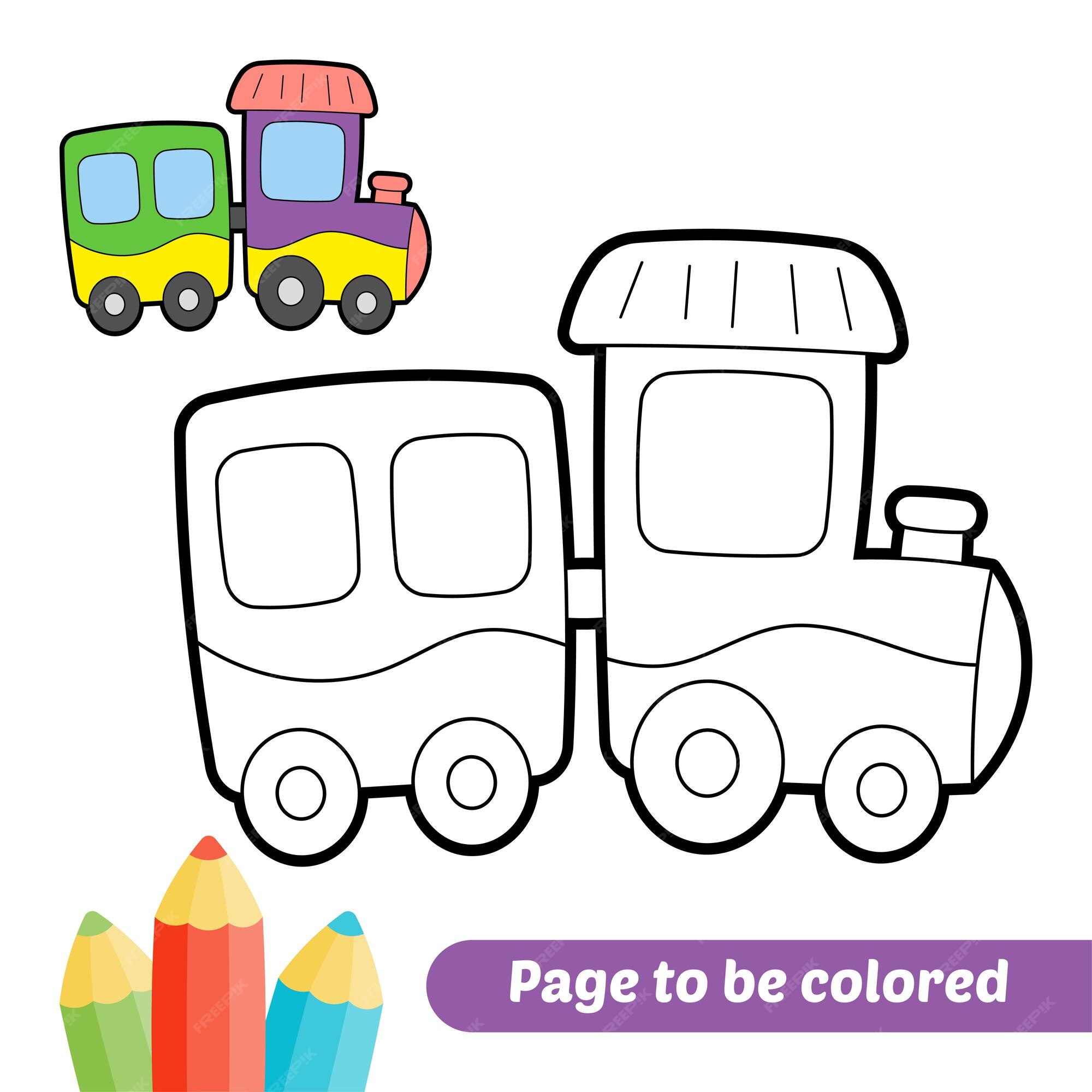Premium vector coloring book for kids train vector