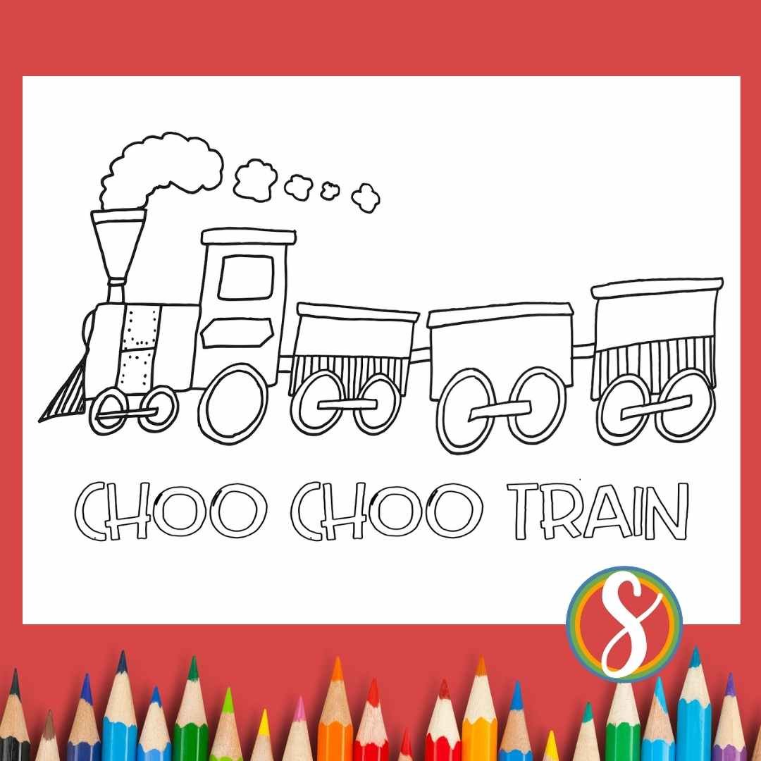 Free train coloring pages â stevie doodles