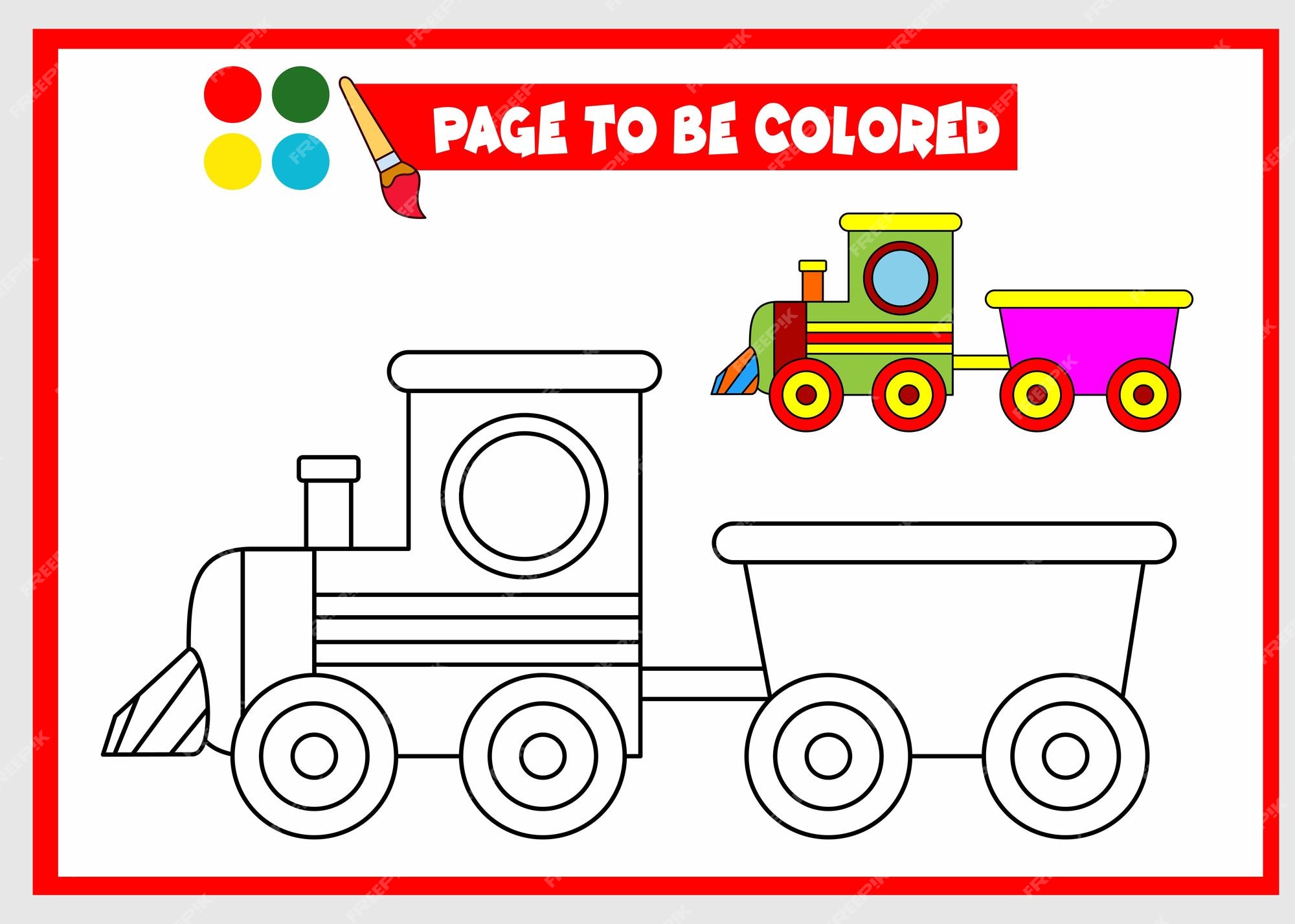 Premium vector coloring book for kids train