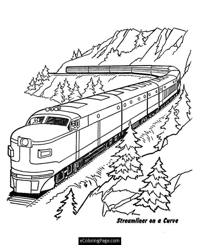 Free collection of train coloring pages for kids